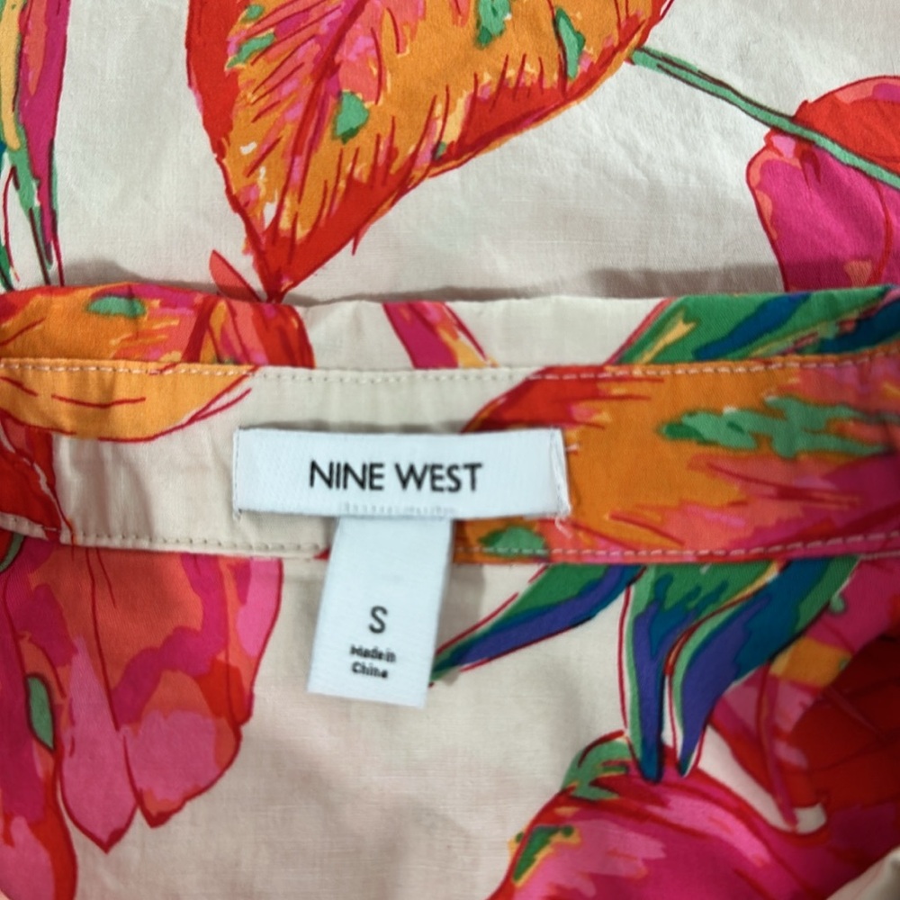 Nine West Tie-Front Button Down Shirt size S - Picture 7 of 7